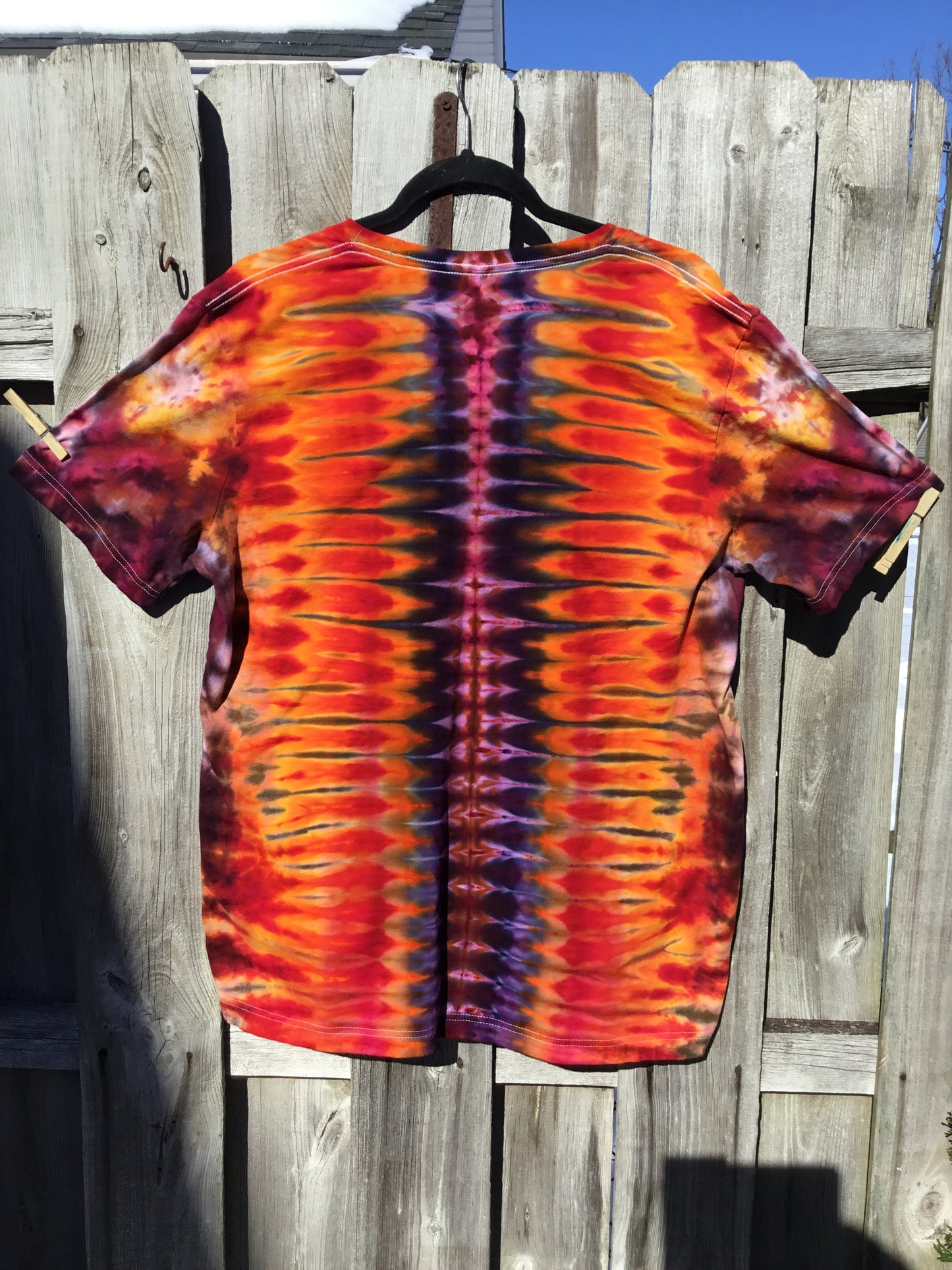 Large Short sleeve tee shirt heart chakra front with an energy spine back size large price $30.00