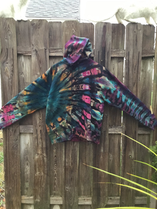 Reverse ice dye heavyweight hoodie Large