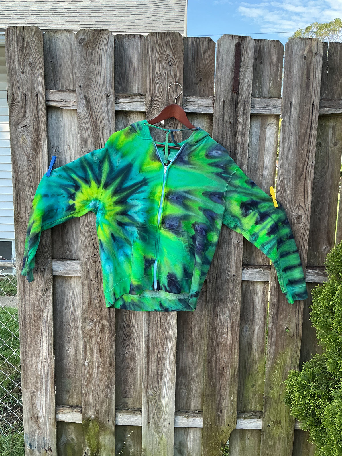 XL zip up heavyweight ice dye hoodie